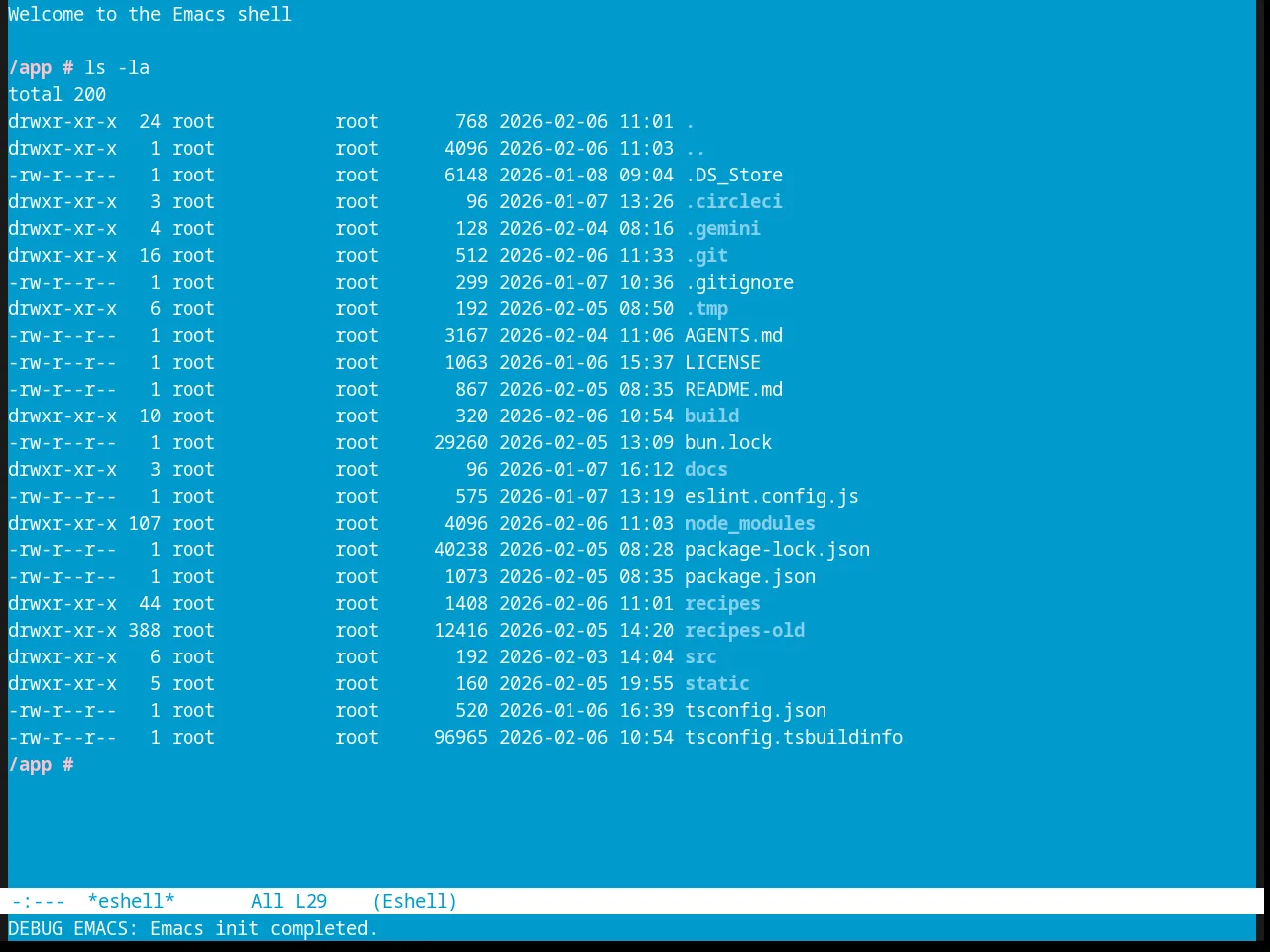Aalto Dark theme in eshell