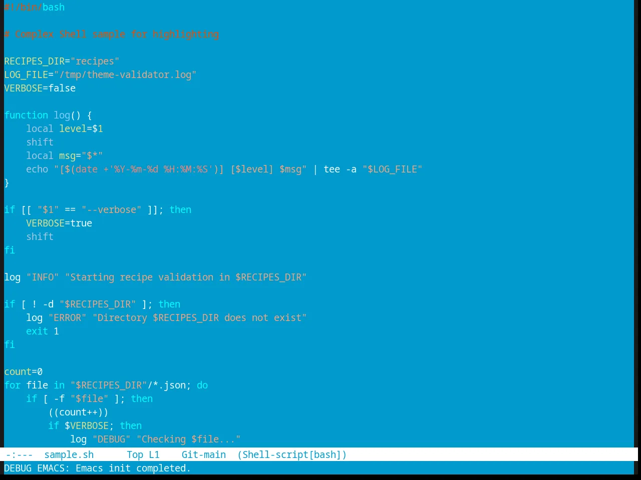 Aalto Dark theme in sh-mode