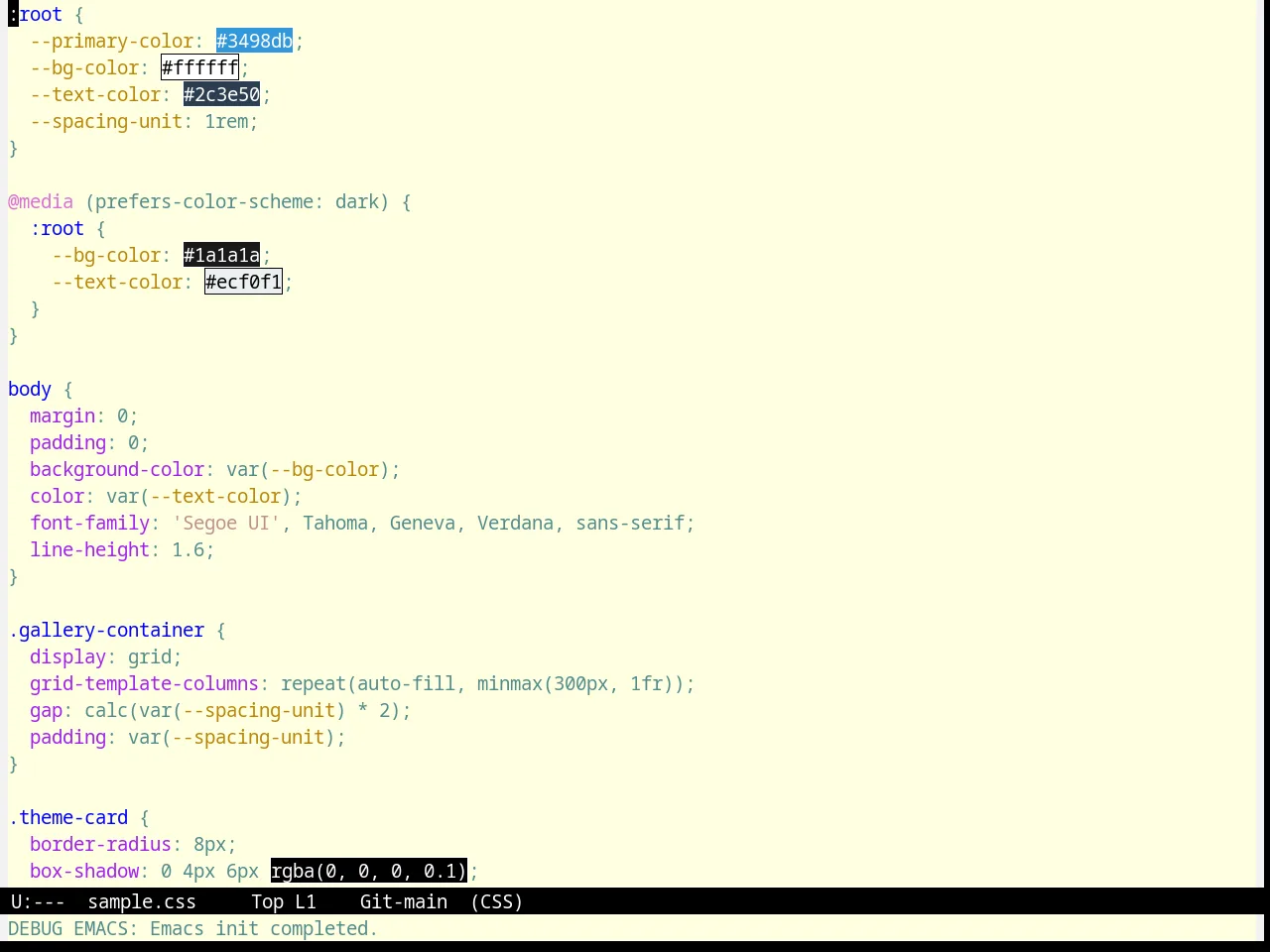 Aalto Light Theme in css-mode