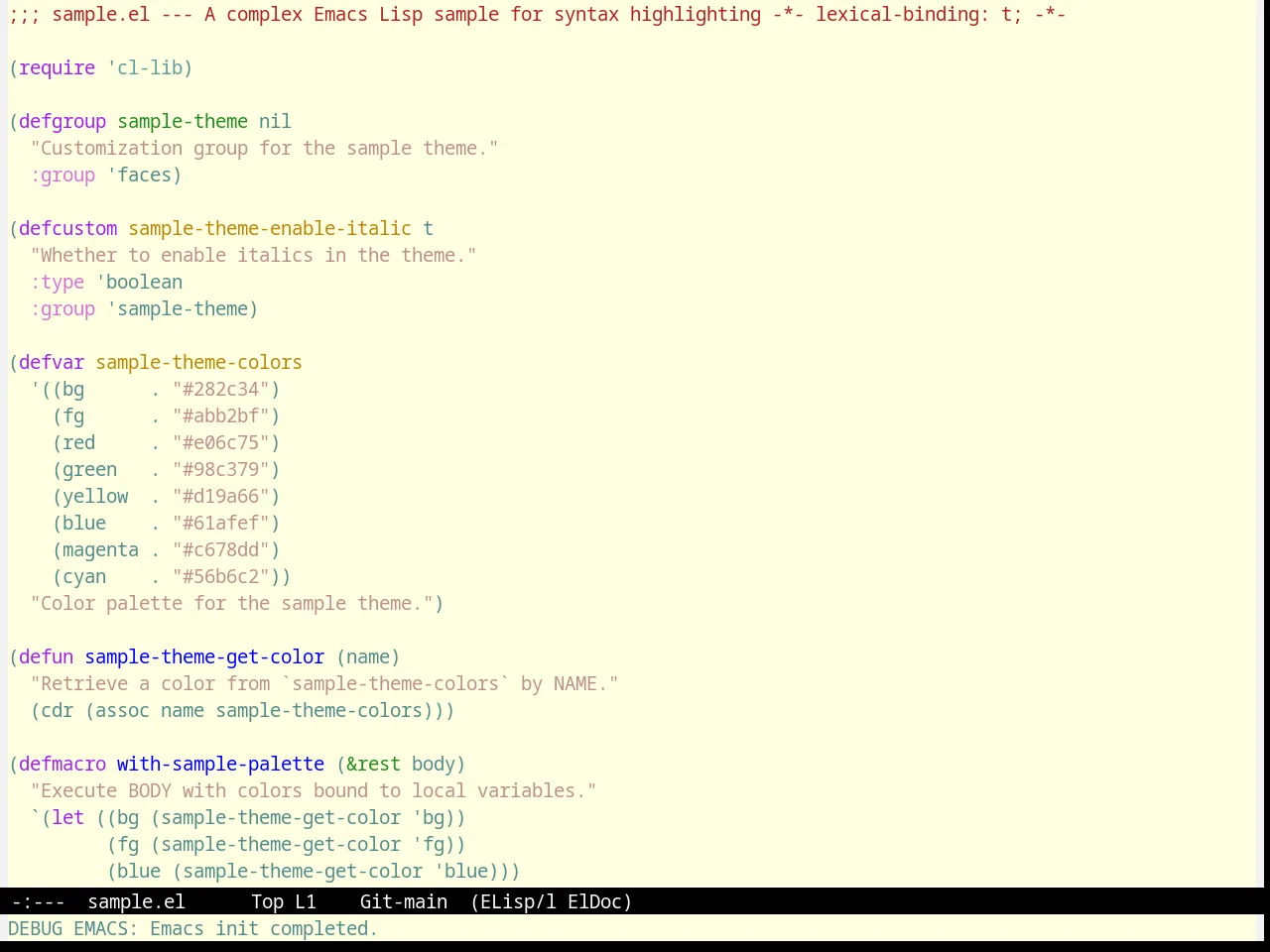 Aalto Light Theme in emacs-lisp-mode