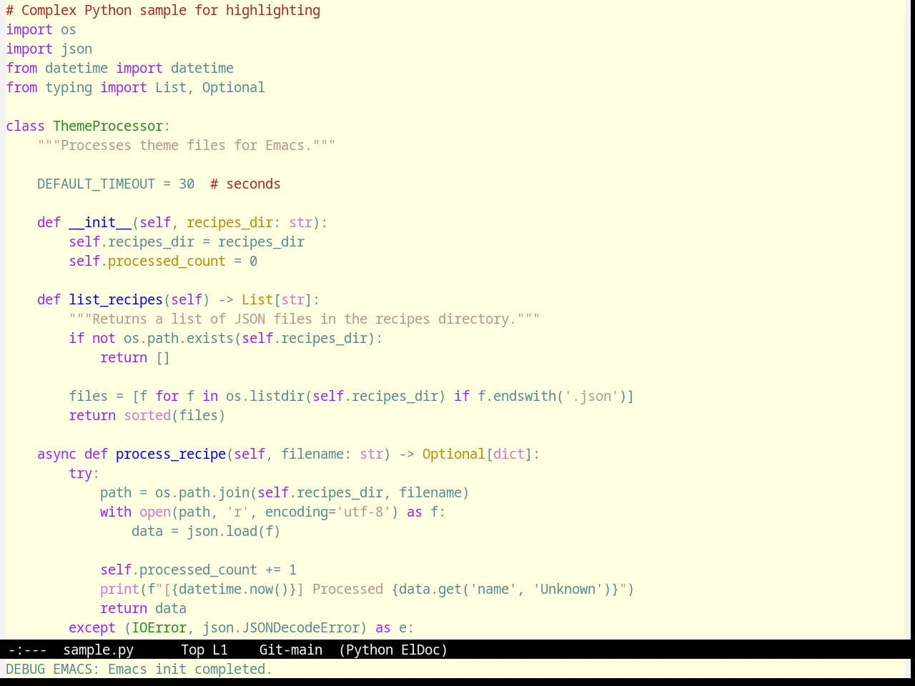 Aalto Light Theme in python-mode