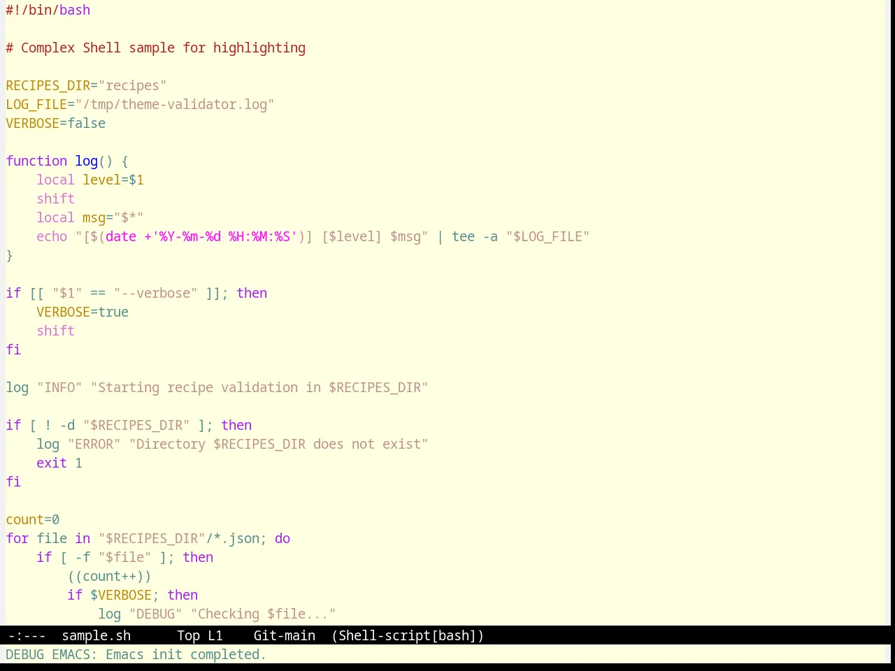 Aalto Light Theme in sh-mode