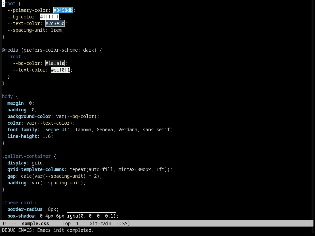 Aanila Theme in css-mode