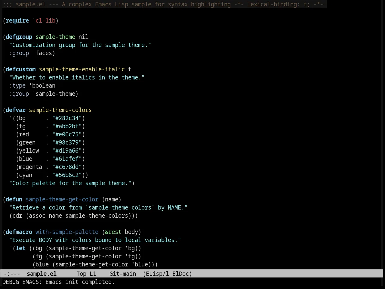 Aanila Theme in emacs-lisp-mode