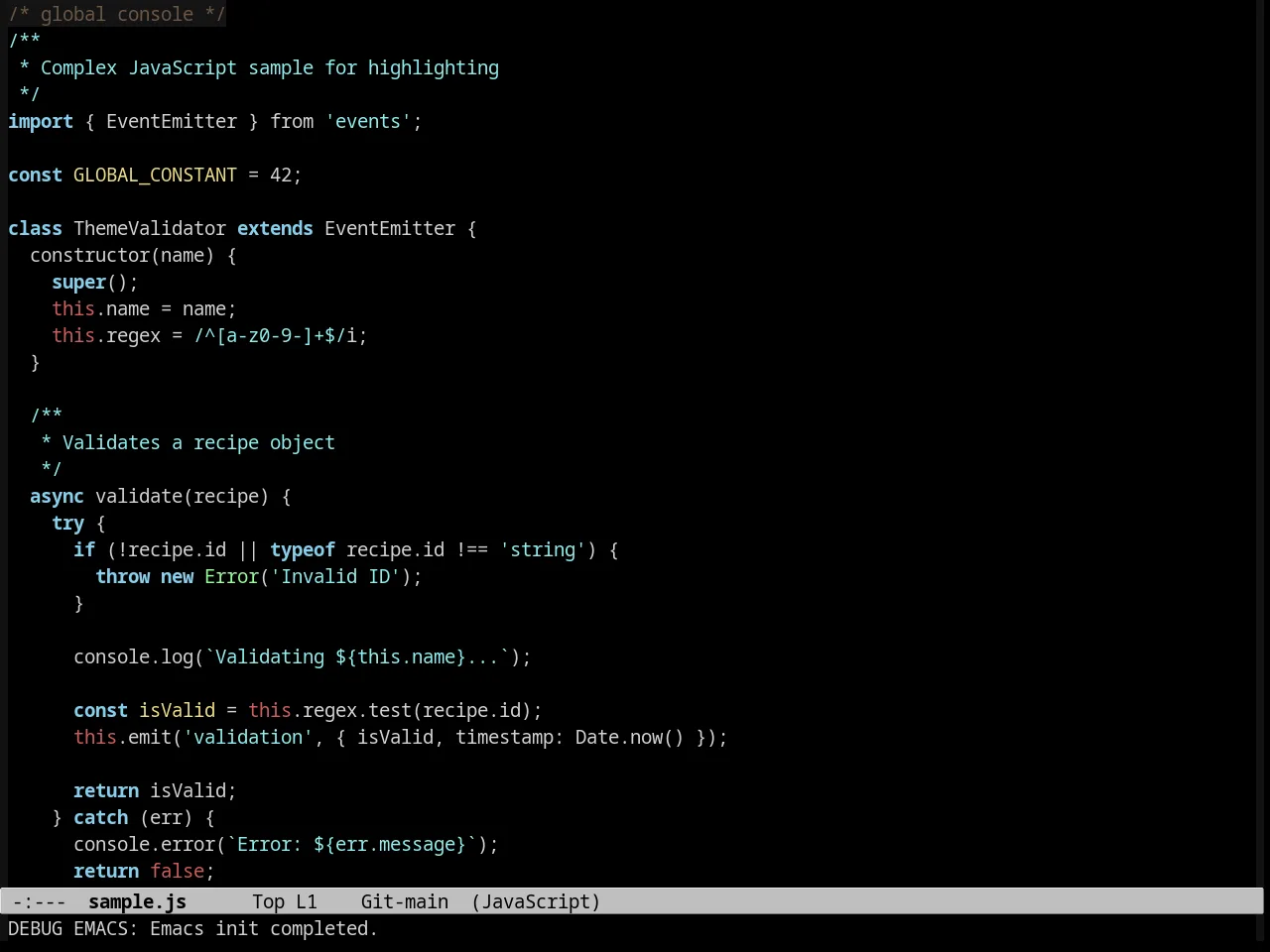 Aanila Theme in javascript-mode