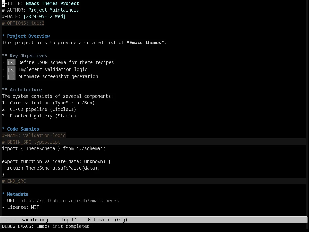 Aanila Theme in org-mode