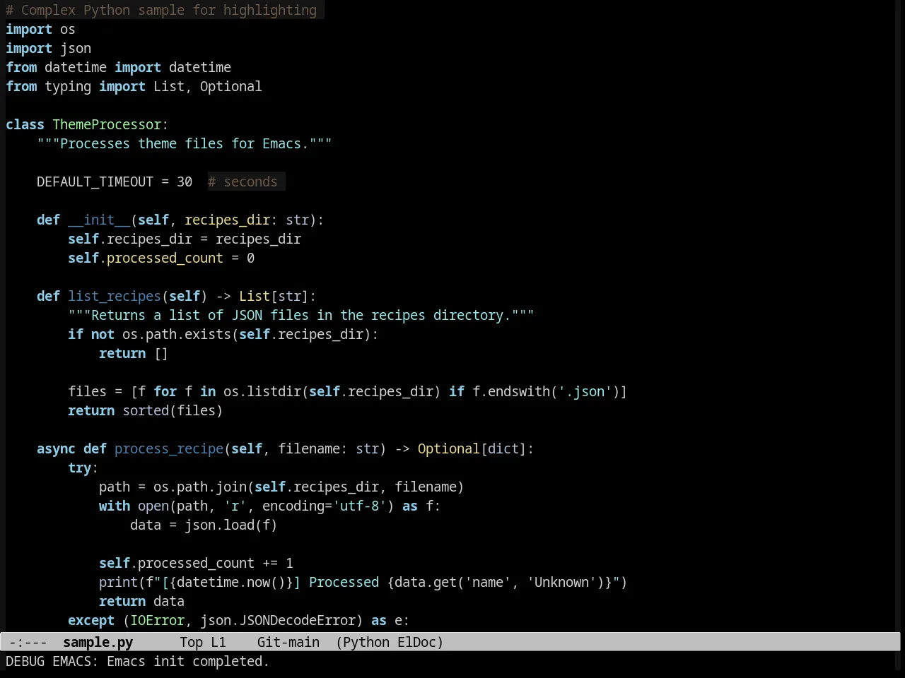 Aanila Theme in python-mode