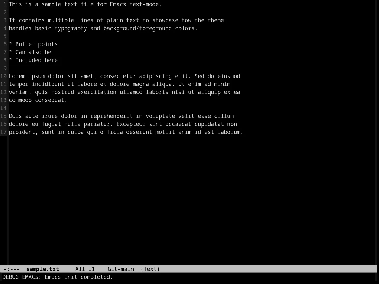 Aanila Theme in text-mode
