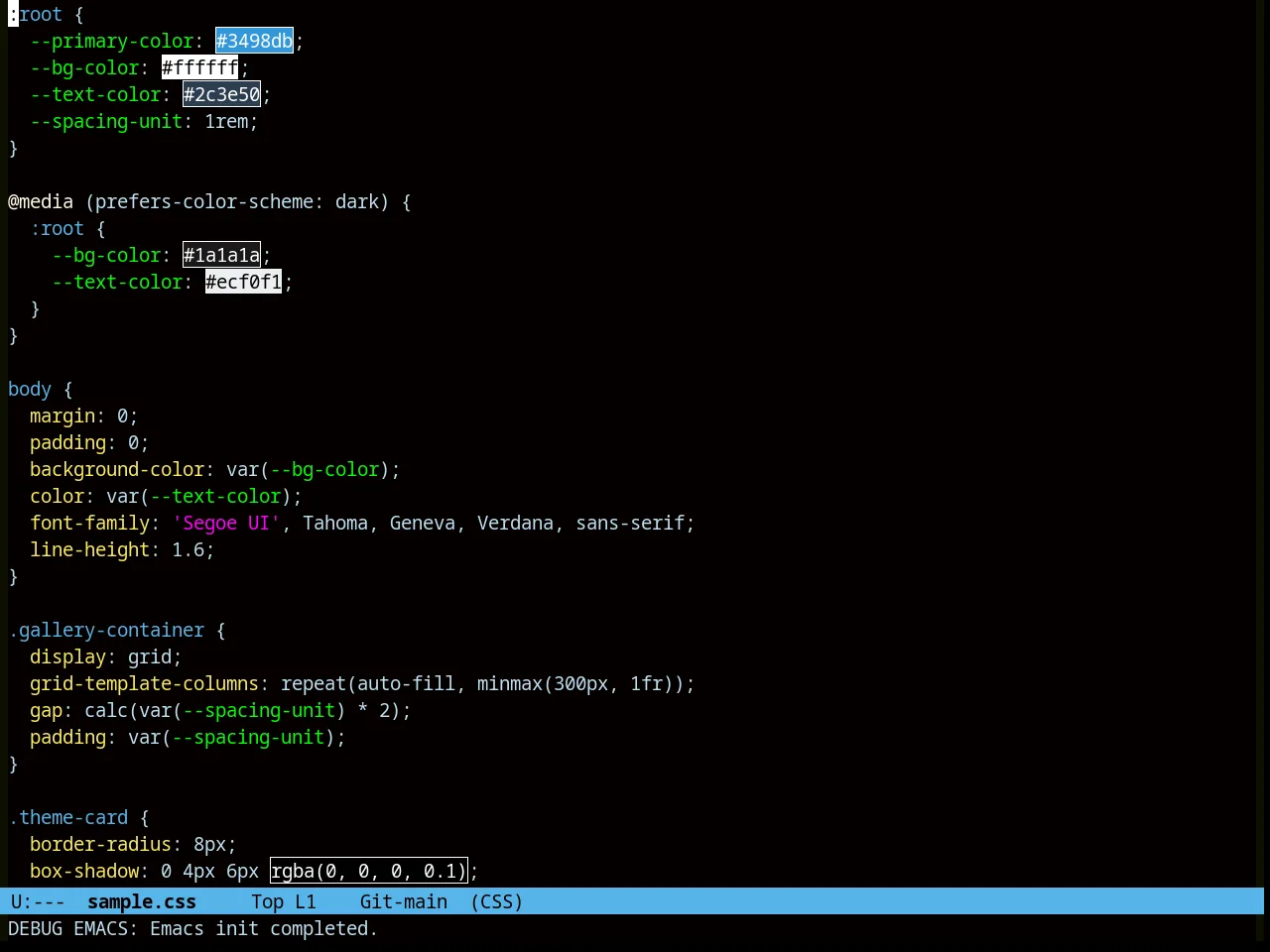 Abyss Theme in css-mode