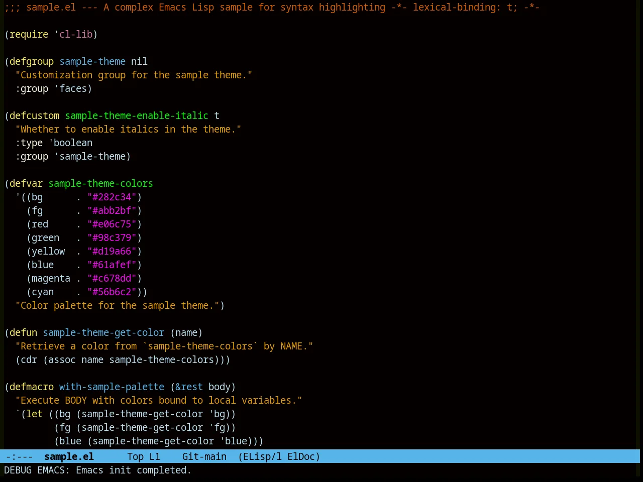 Abyss Theme in emacs-lisp-mode
