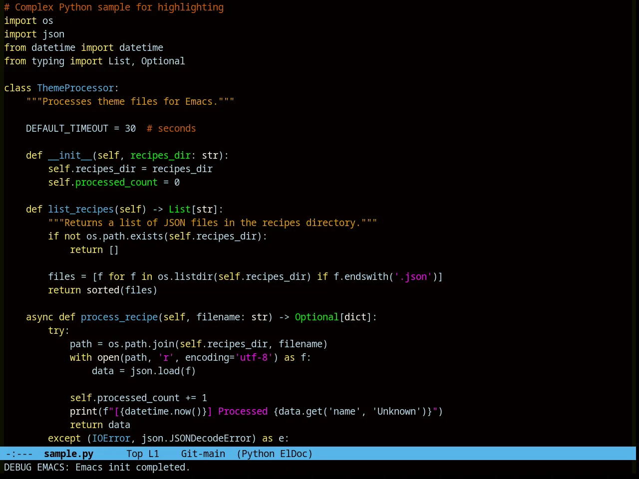 Abyss Theme in python-mode