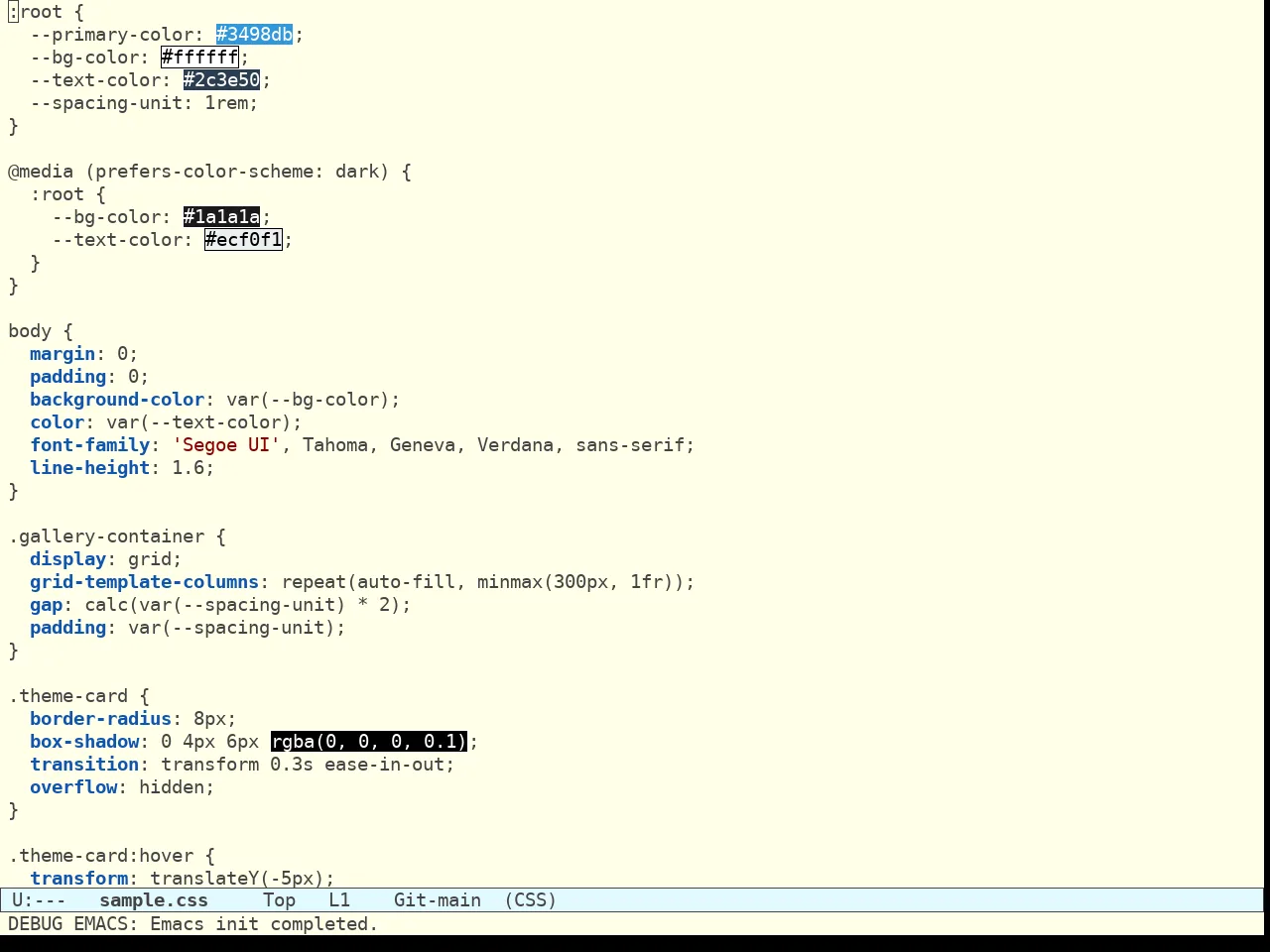 Acme Theme in css-mode