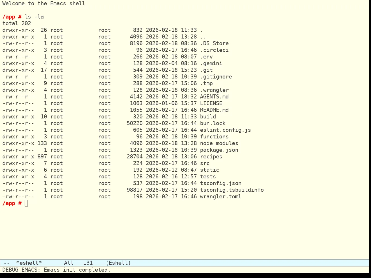 Acme Theme in eshell