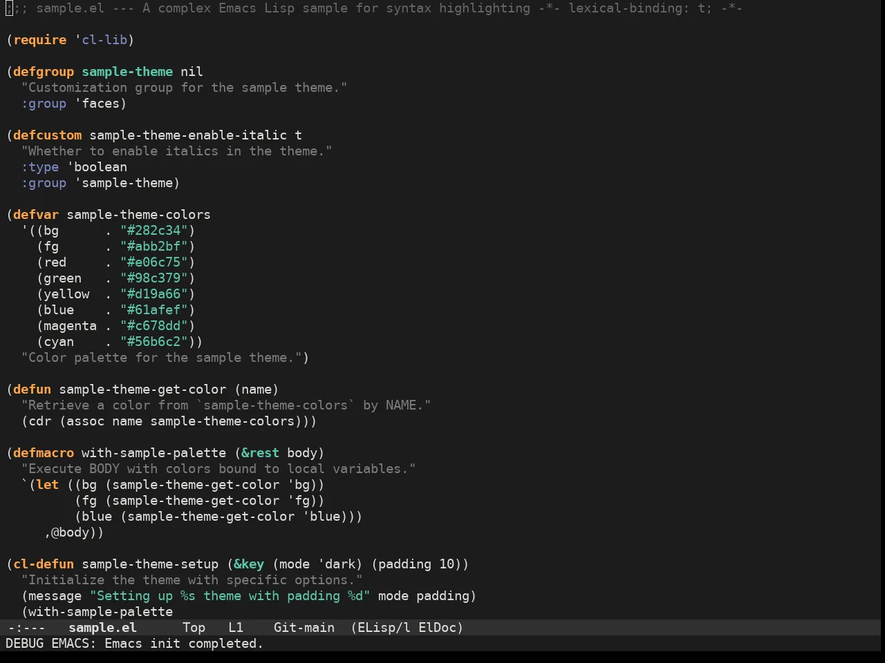Adwaita Dark Theme in emacs-lisp-mode