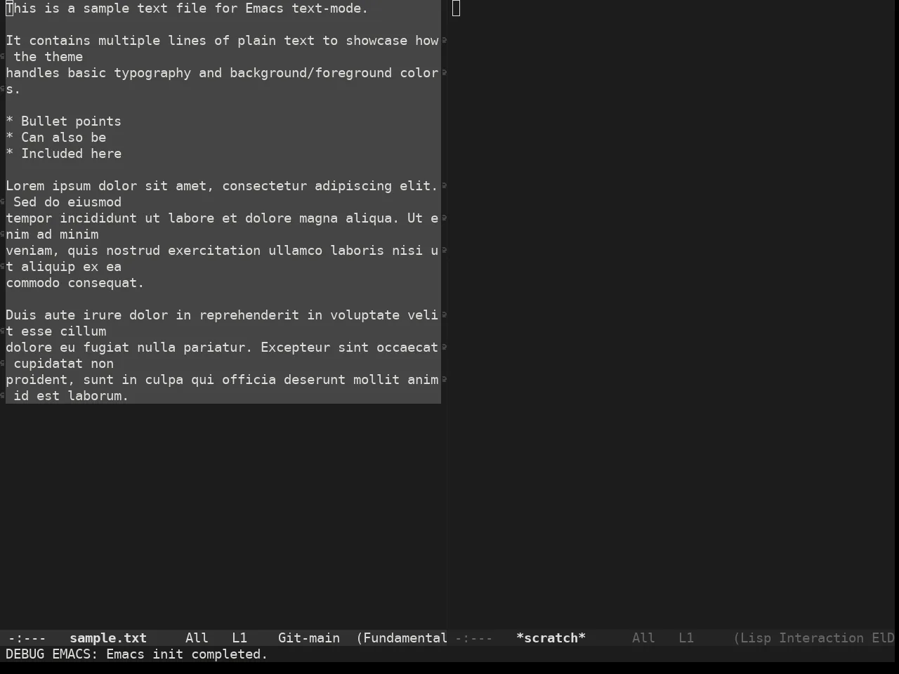 Adwaita Dark Theme in fundamental-mode