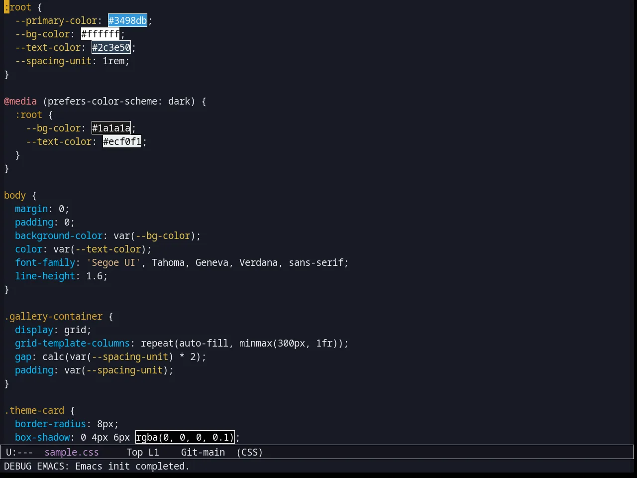Afternoon Theme in css-mode