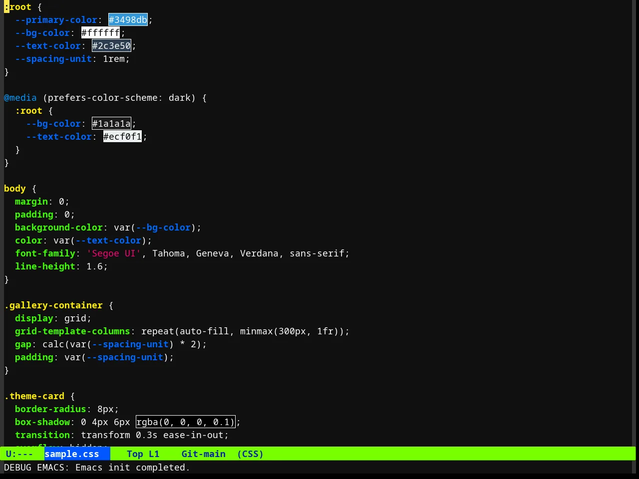 Ahungry Theme in css-mode