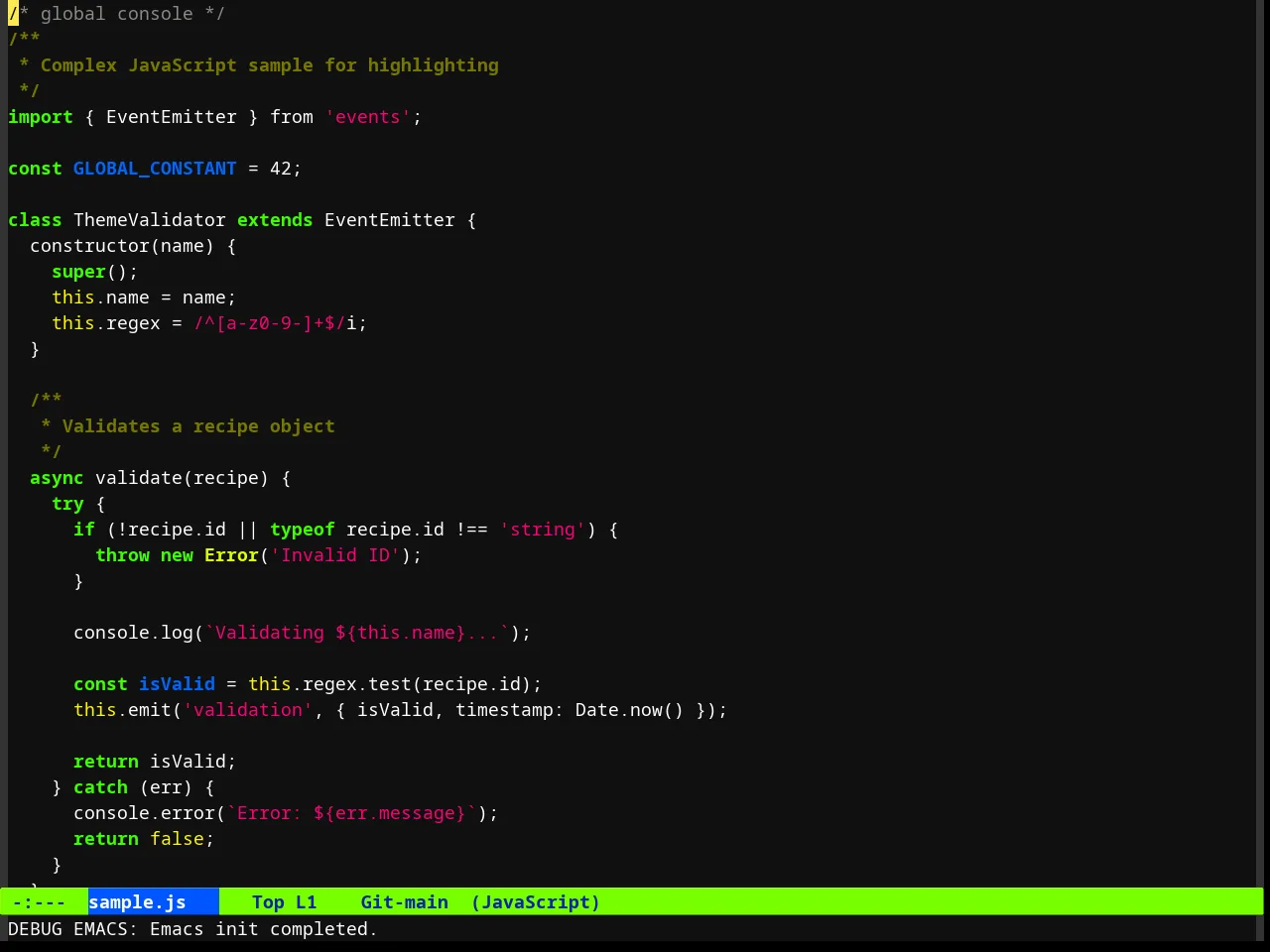 Ahungry Theme in javascript-mode