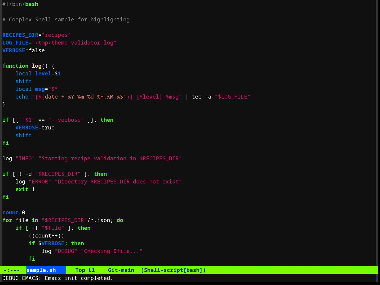 Ahungry Theme in sh-mode
