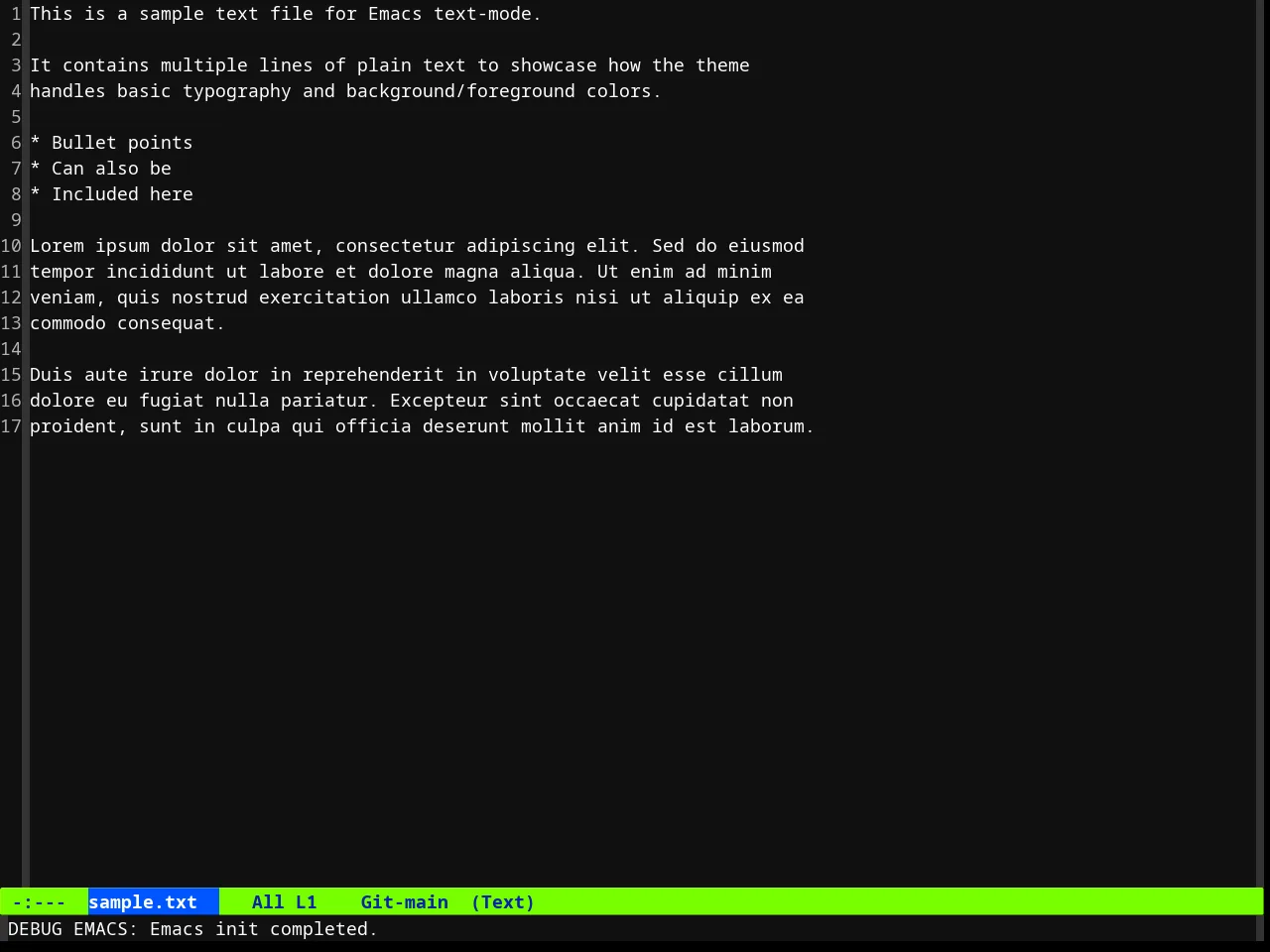 Ahungry Theme in text-mode