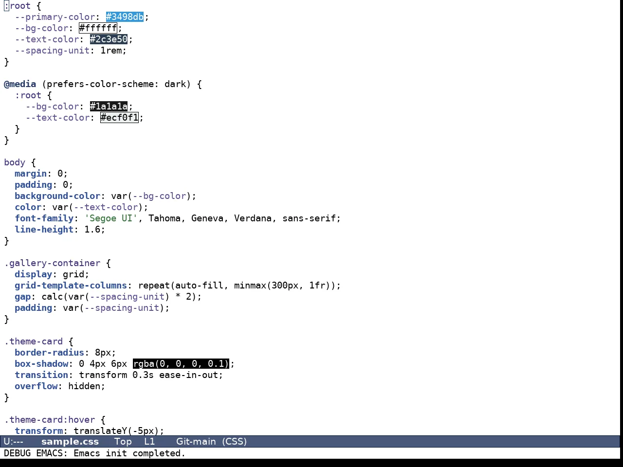 Aircon Theme in css-mode