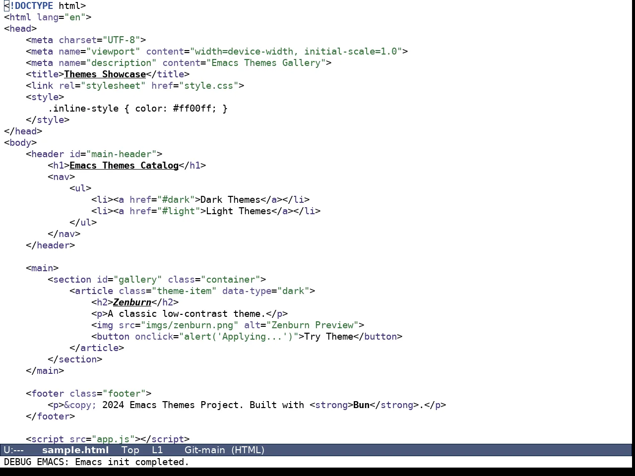 Aircon Theme in html-mode