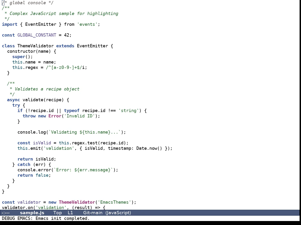Aircon Theme in javascript-mode