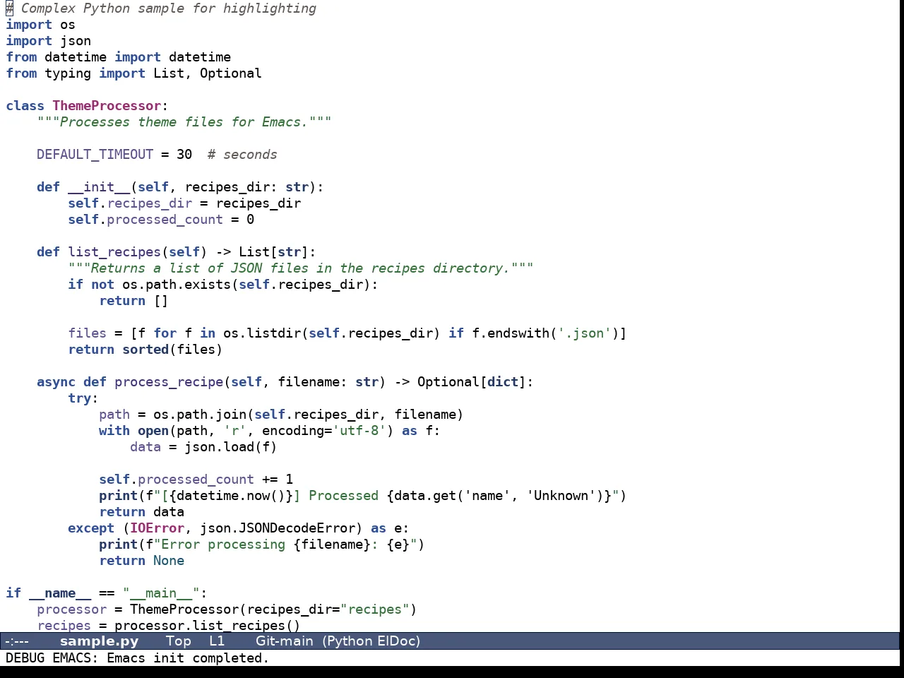 Aircon Theme in python-mode