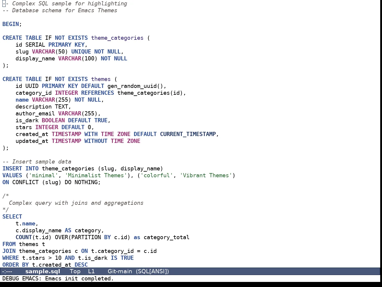 Aircon Theme in sql-mode