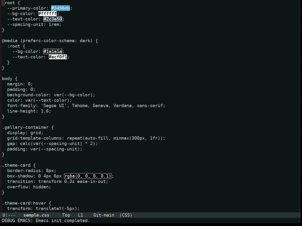 Alabaster Themes Dark Mono Theme in css-mode