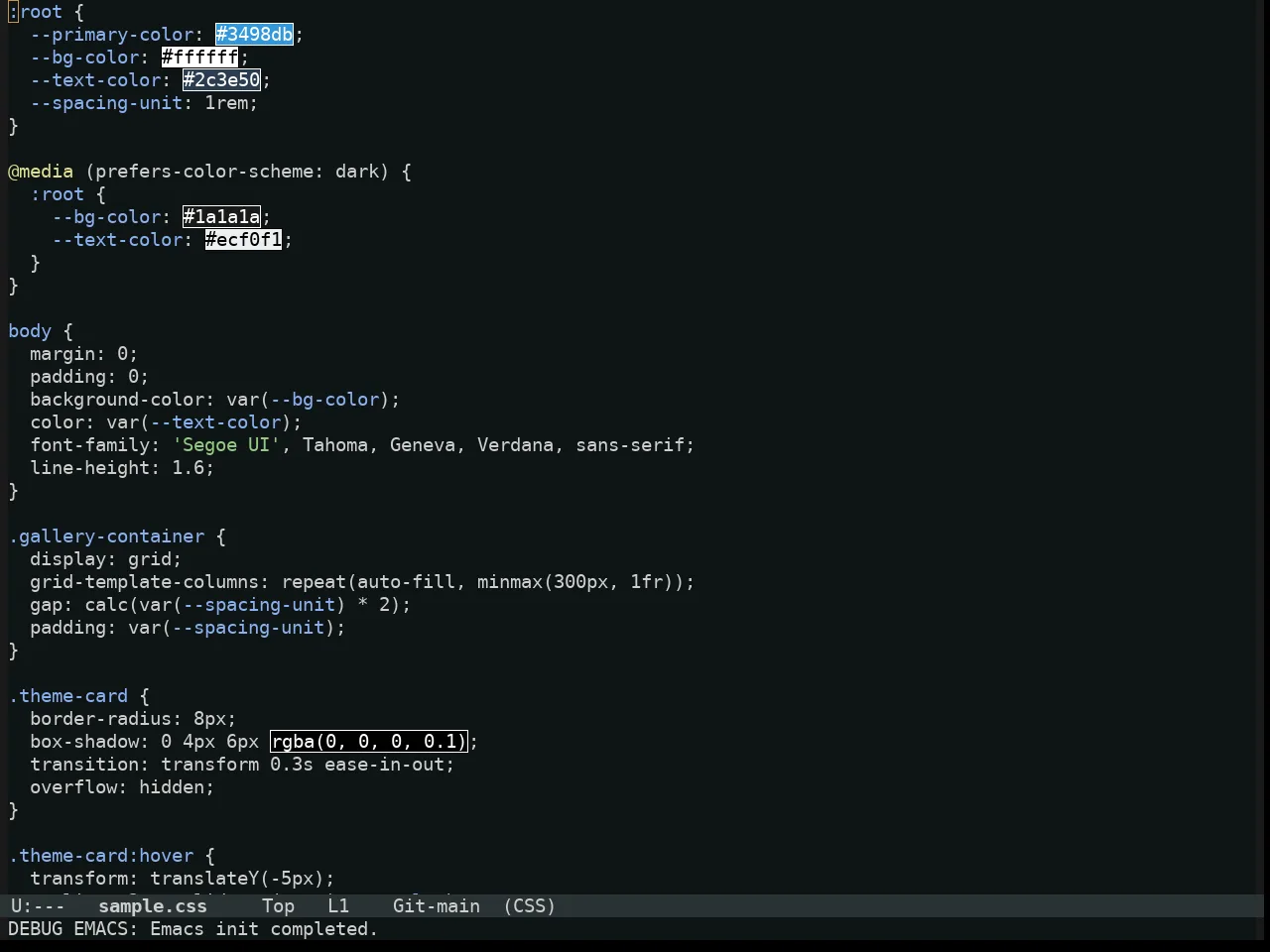Alabaster Themes Dark Theme in css-mode