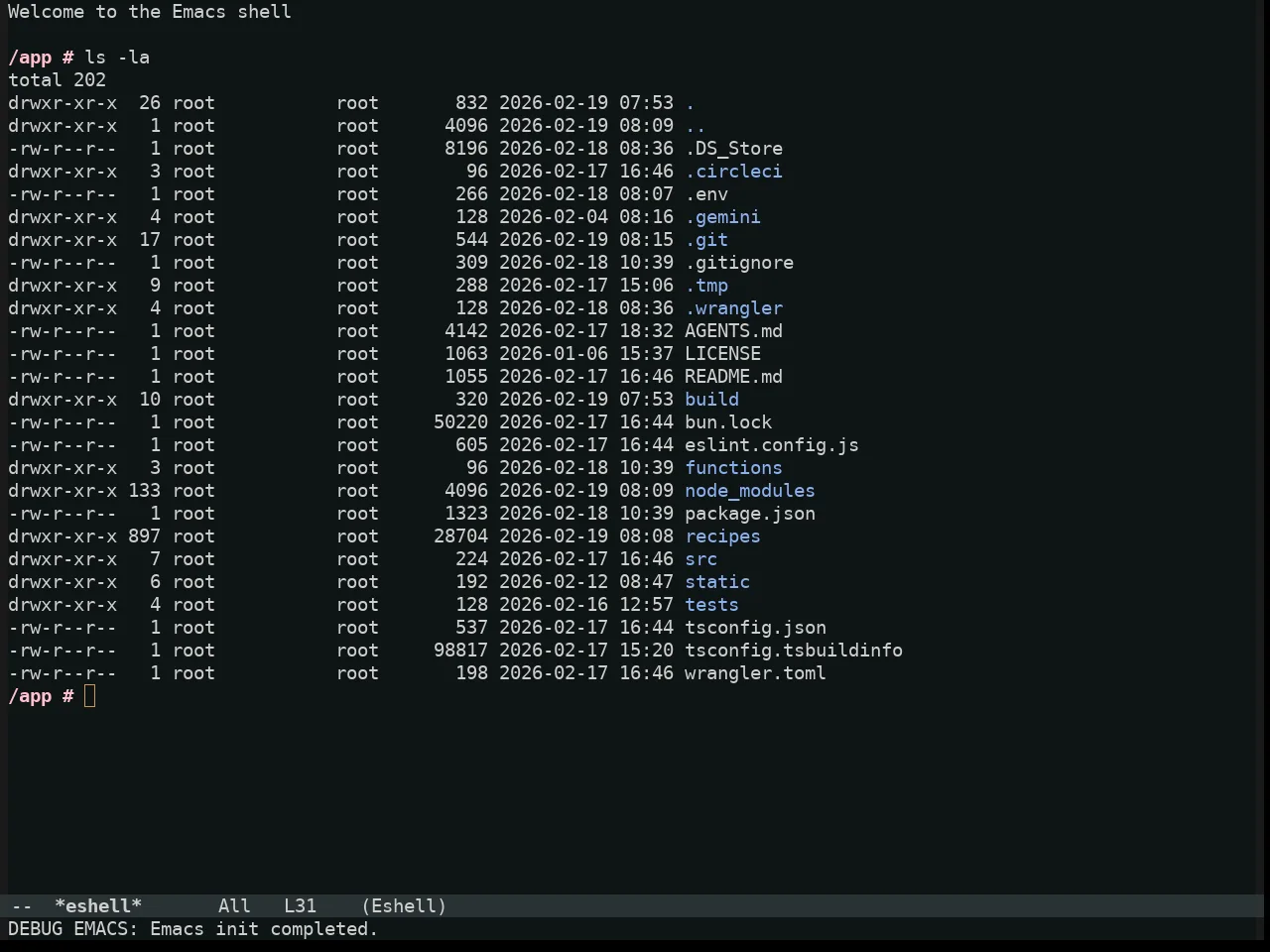 Alabaster Themes Dark Theme in eshell