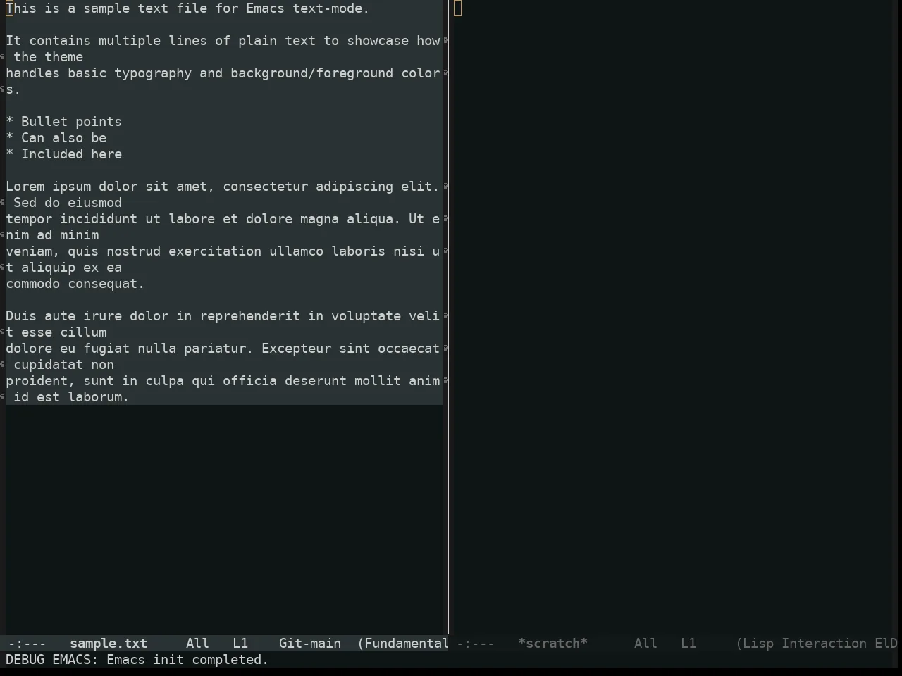 Alabaster Themes Dark Theme in fundamental-mode