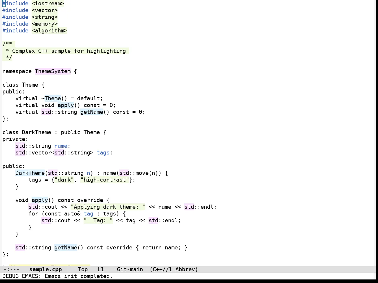 Alabaster Themes Light Bg Theme in c++-mode