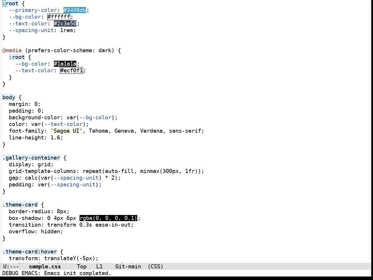 Alabaster Themes Light Bg Theme in css-mode