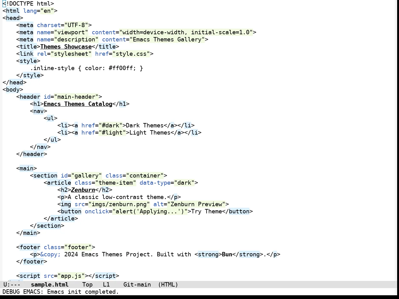 Alabaster Themes Light Bg Theme in html-mode