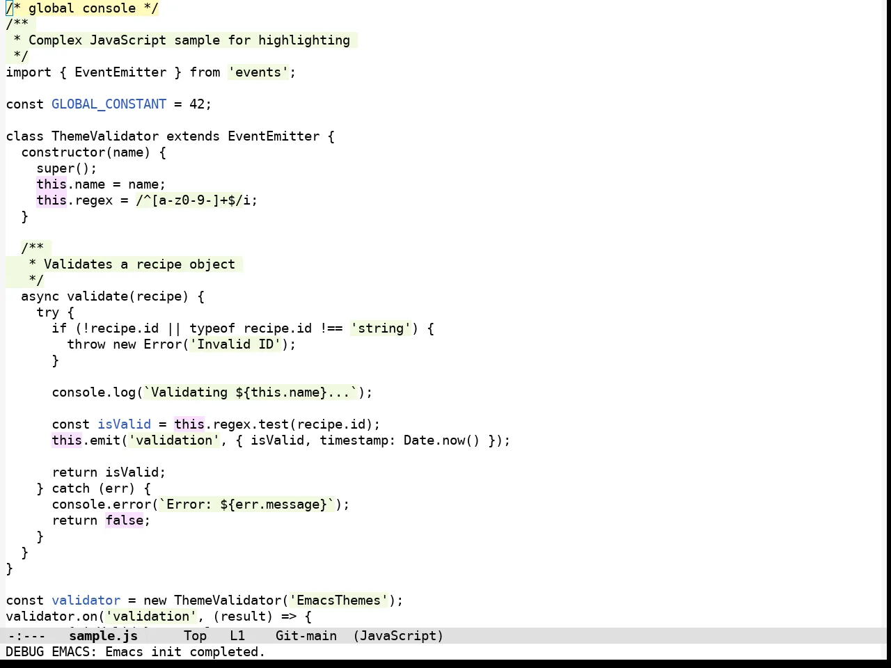 Alabaster Themes Light Bg Theme in javascript-mode