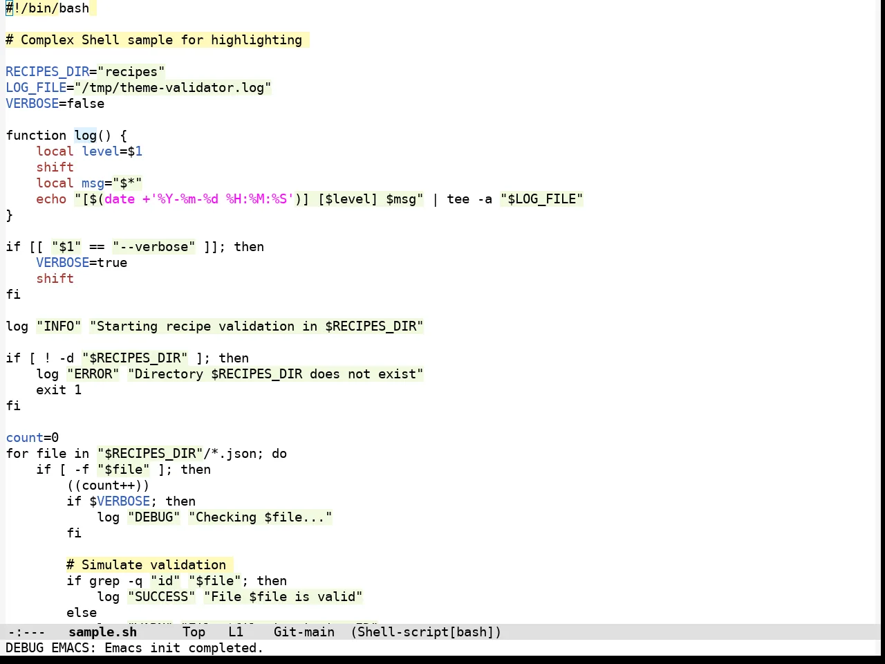 Alabaster Themes Light Bg Theme in sh-mode