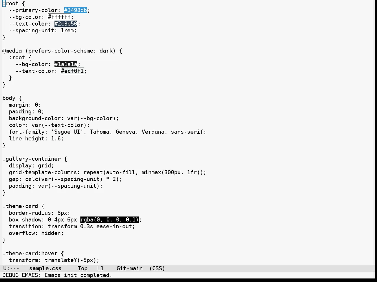 Alabaster Themes Light Mono Theme in css-mode