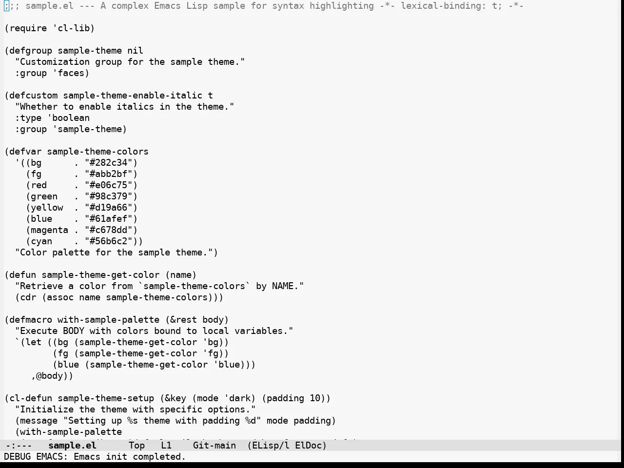 Alabaster Themes Light Mono Theme in emacs-lisp-mode