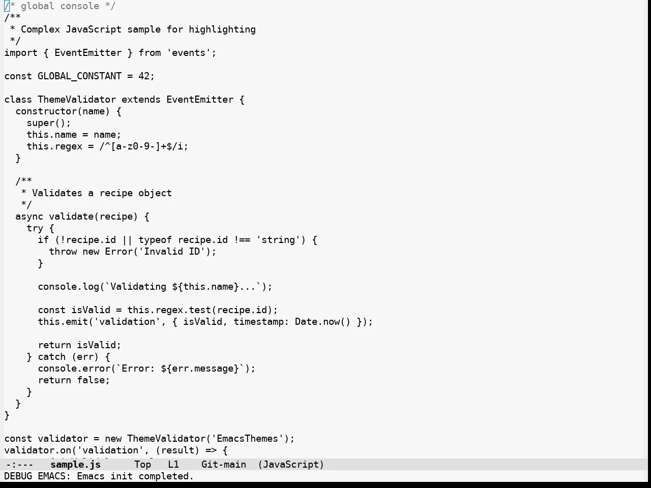 Alabaster Themes Light Mono Theme in javascript-mode