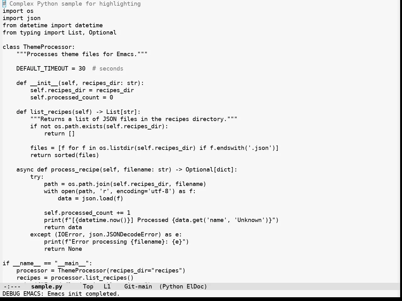 Alabaster Themes Light Mono Theme in python-mode