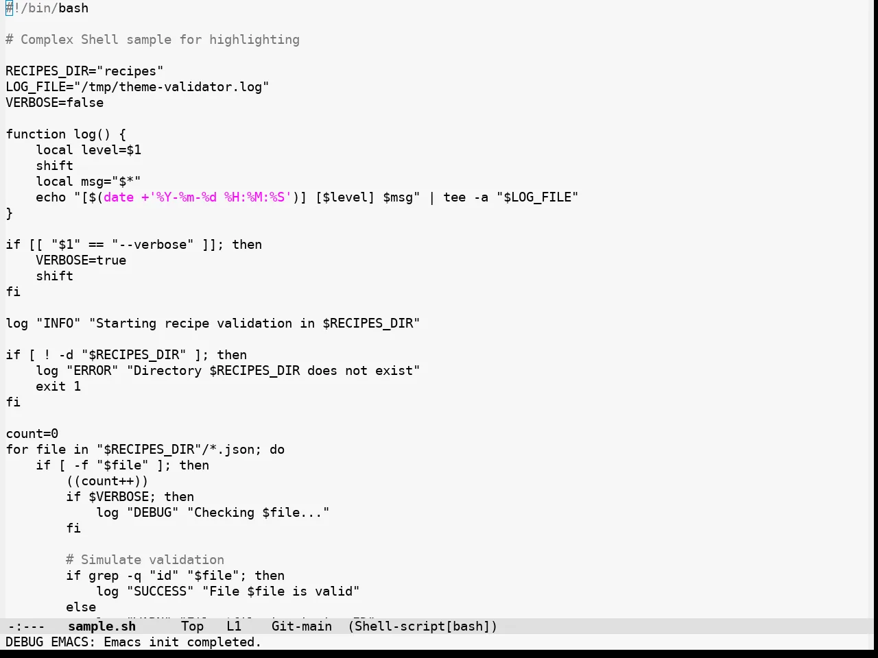 Alabaster Themes Light Mono Theme in sh-mode