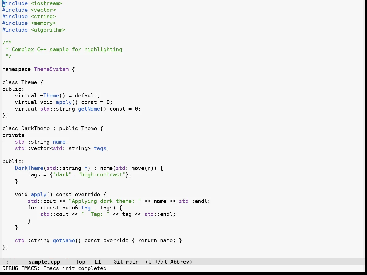 Alabaster Themes Light Theme in c++-mode
