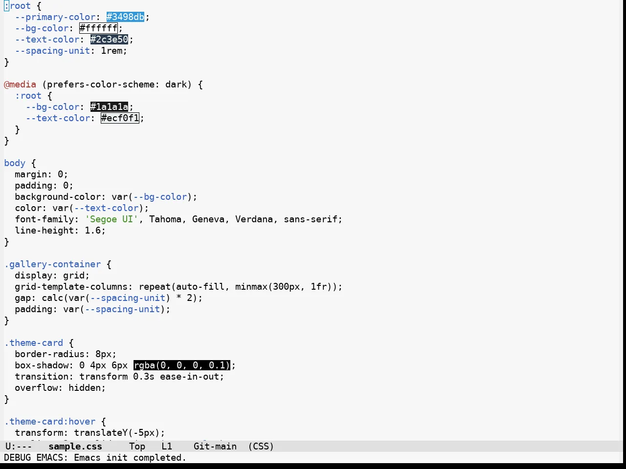 Alabaster Themes Light Theme in css-mode