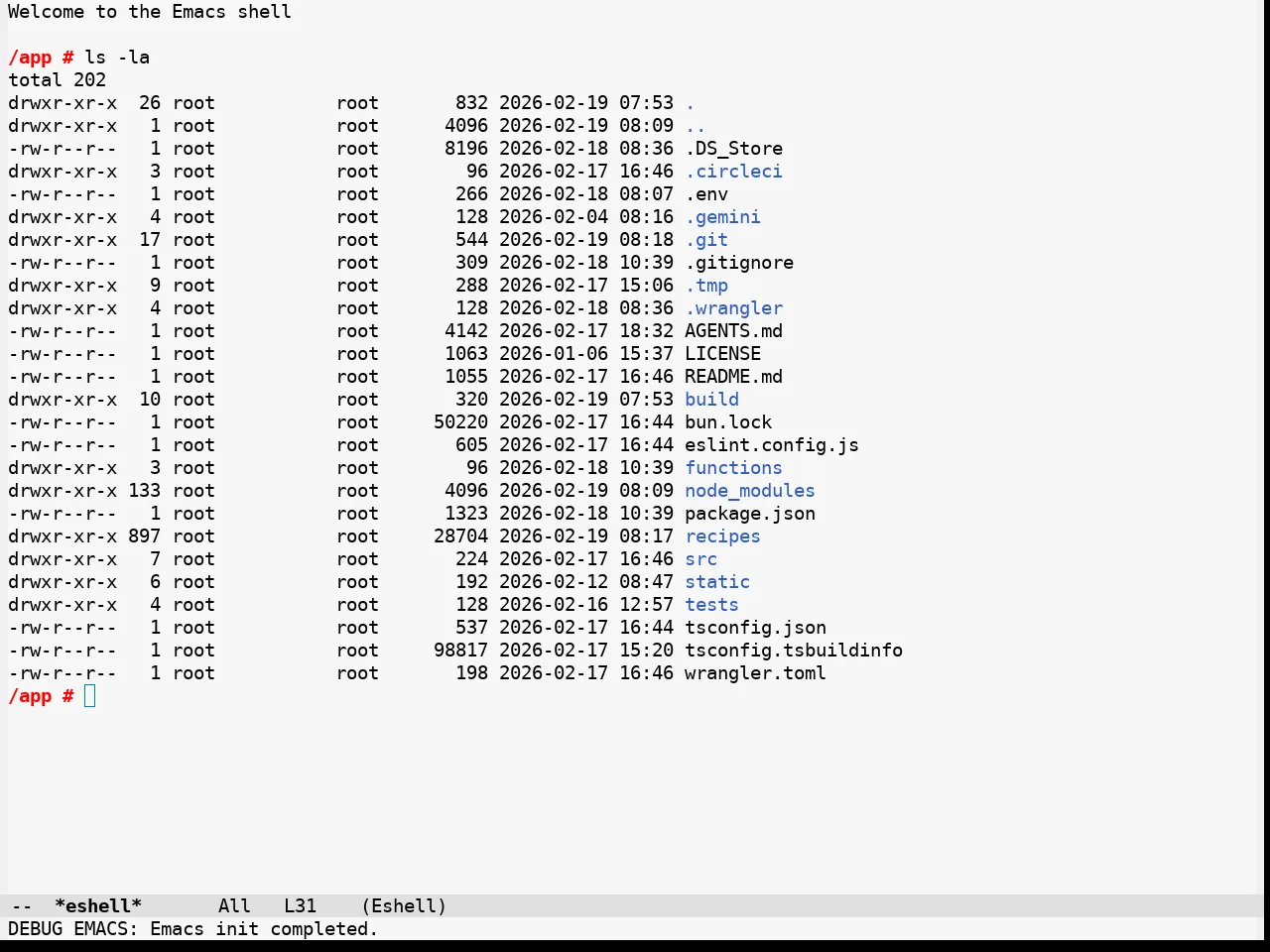 Alabaster Themes Light Theme in eshell