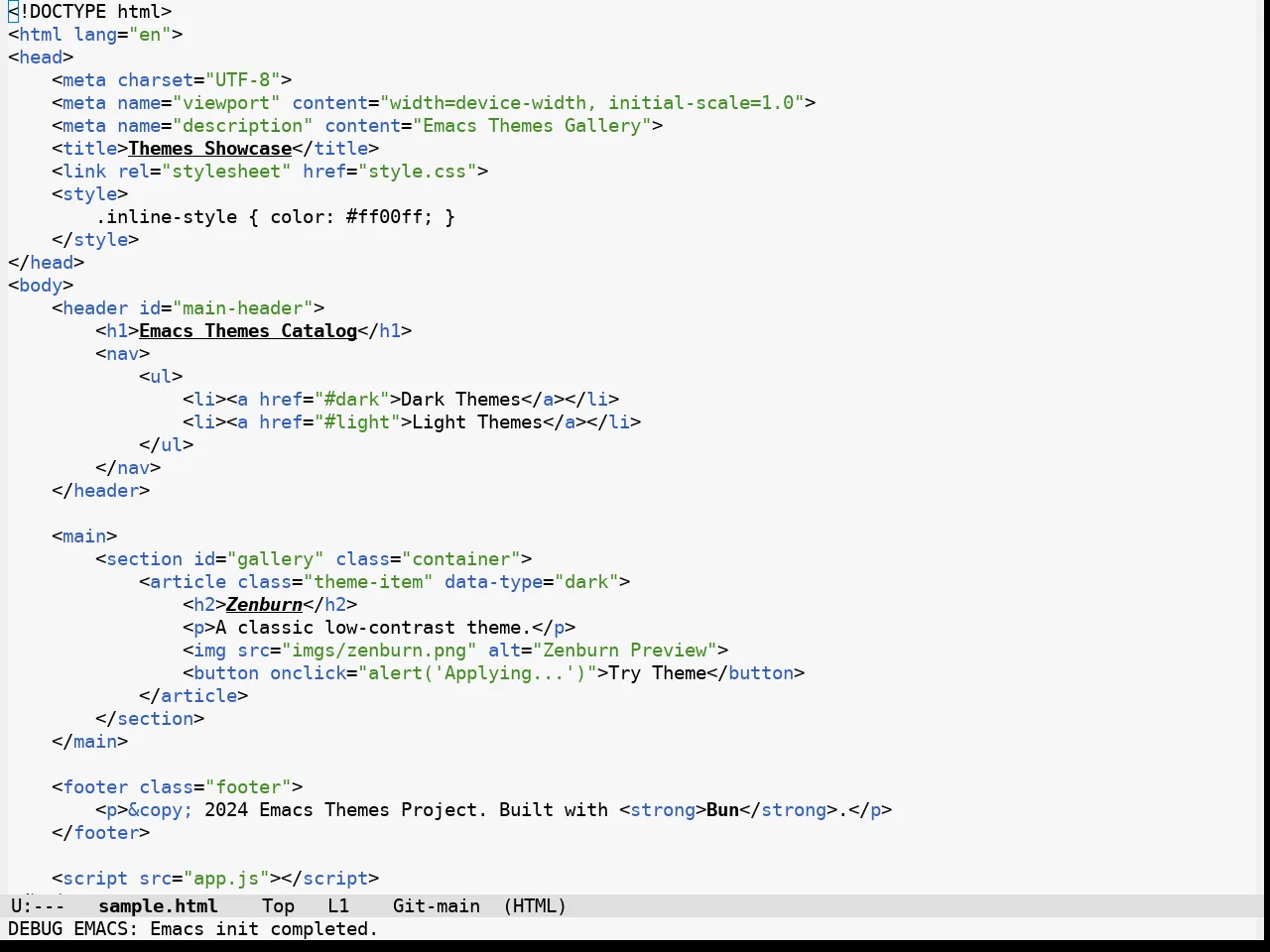 Alabaster Themes Light Theme in html-mode
