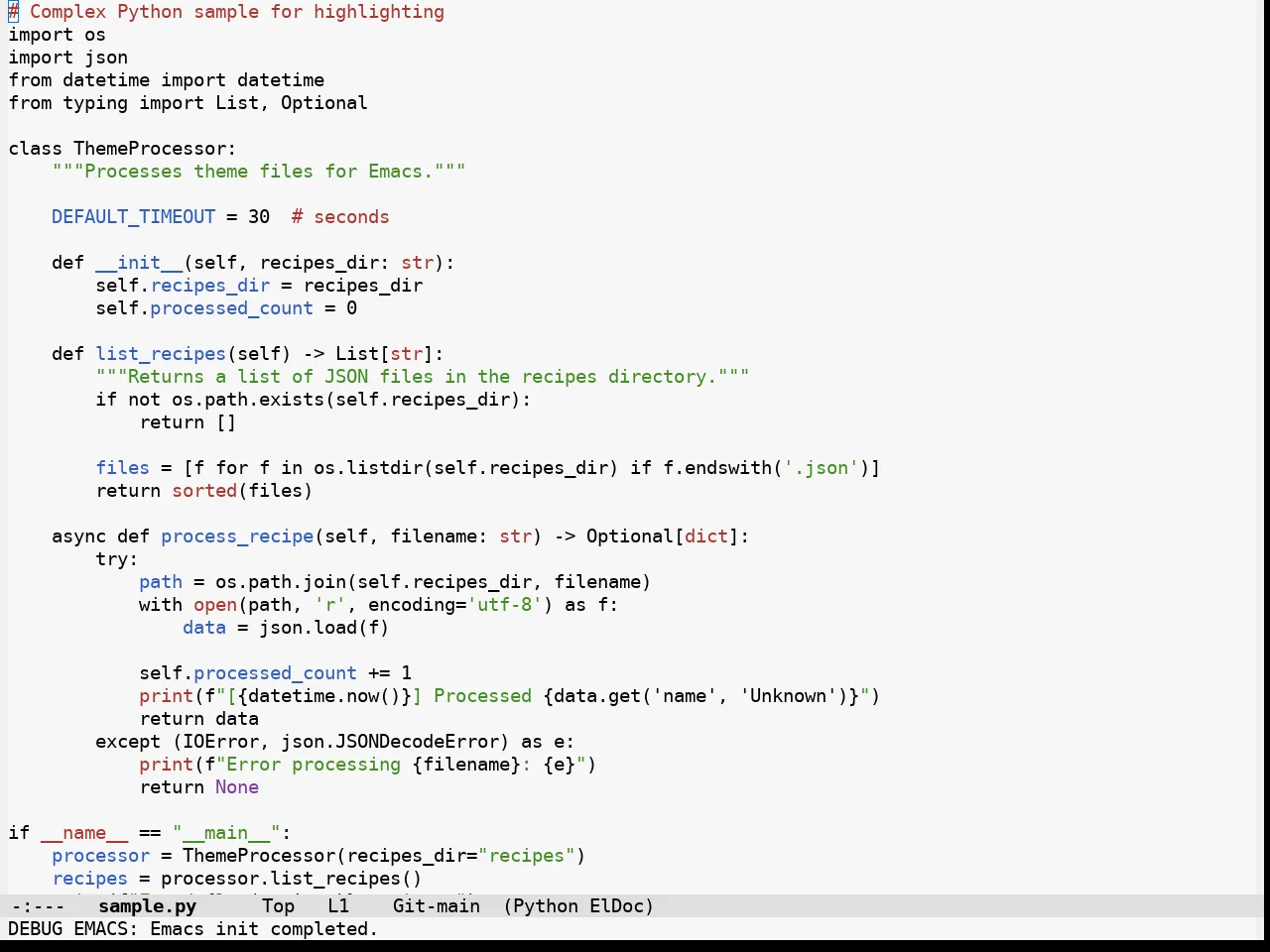 Alabaster Themes Light Theme in python-mode