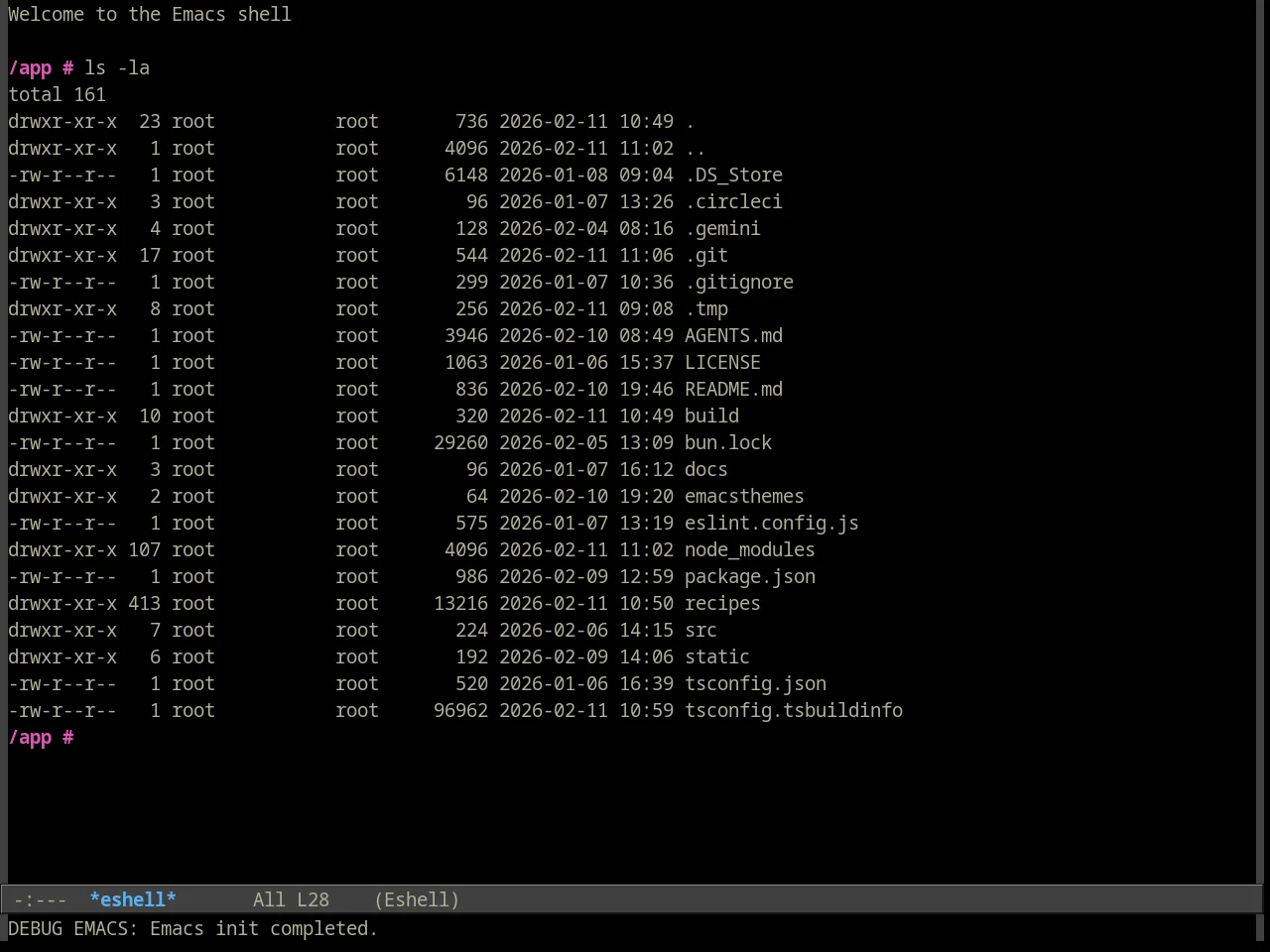 Alect Black Theme in eshell