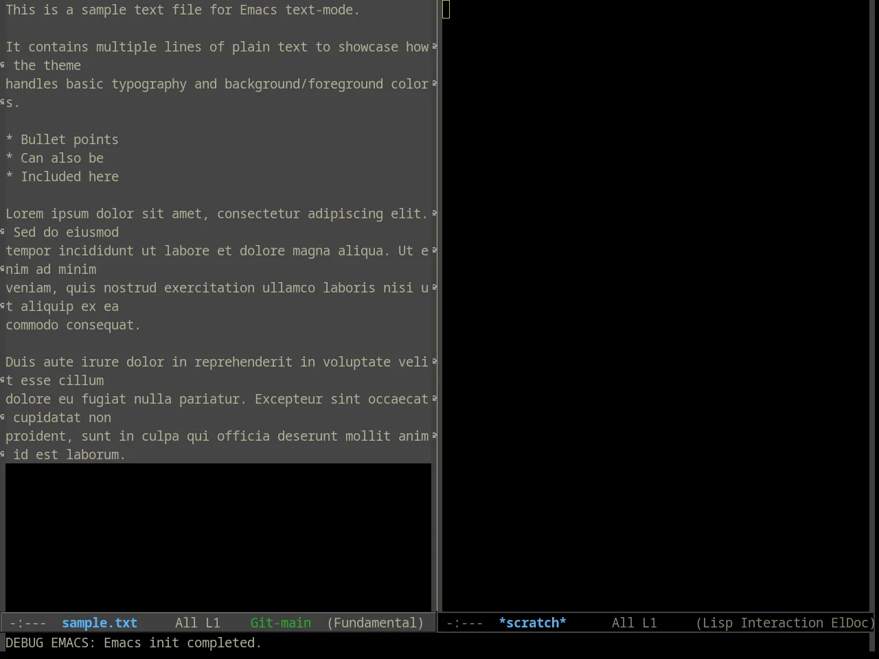 Alect Black Theme in fundamental-mode
